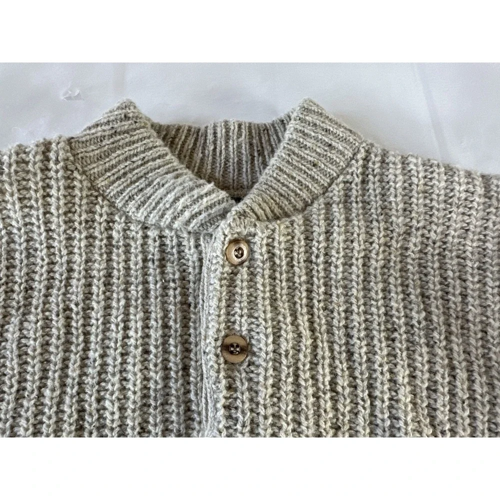 VTG Alps Rugged Outdoors‎ Sweater Men's M Beige Chunky Ribbed Knit Grandpa Core
